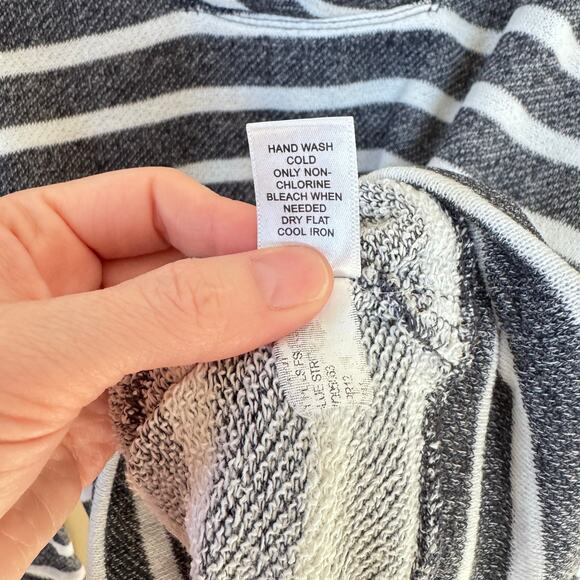 Banana Republic Womens Terry Cloth Sweater Size Small Striped Popover Fisherman - Picture 9 of 10